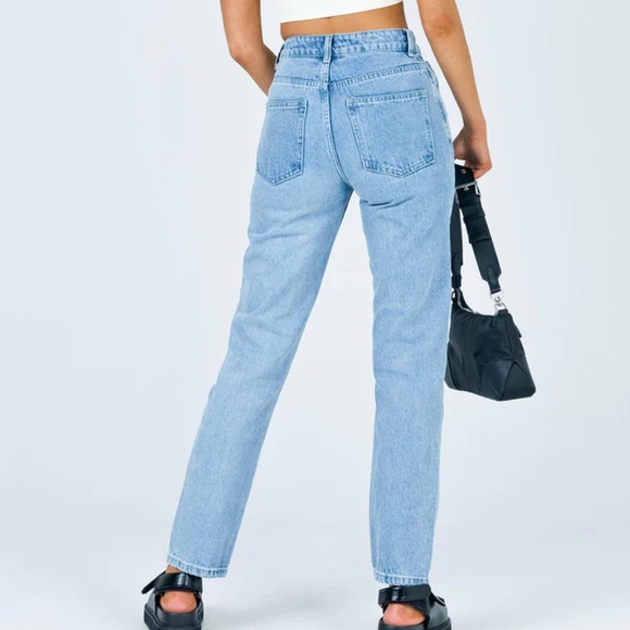 New Princess Polly Cofield Mom Jean Patch Denim size 0 - Picture 3 of 8